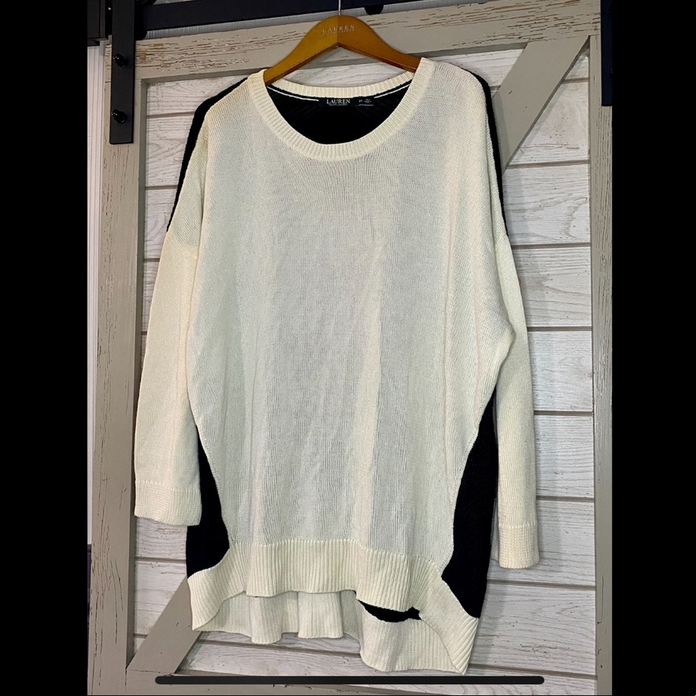 🖤🤍Cream & Black Color block Ralph Lauren Sweater